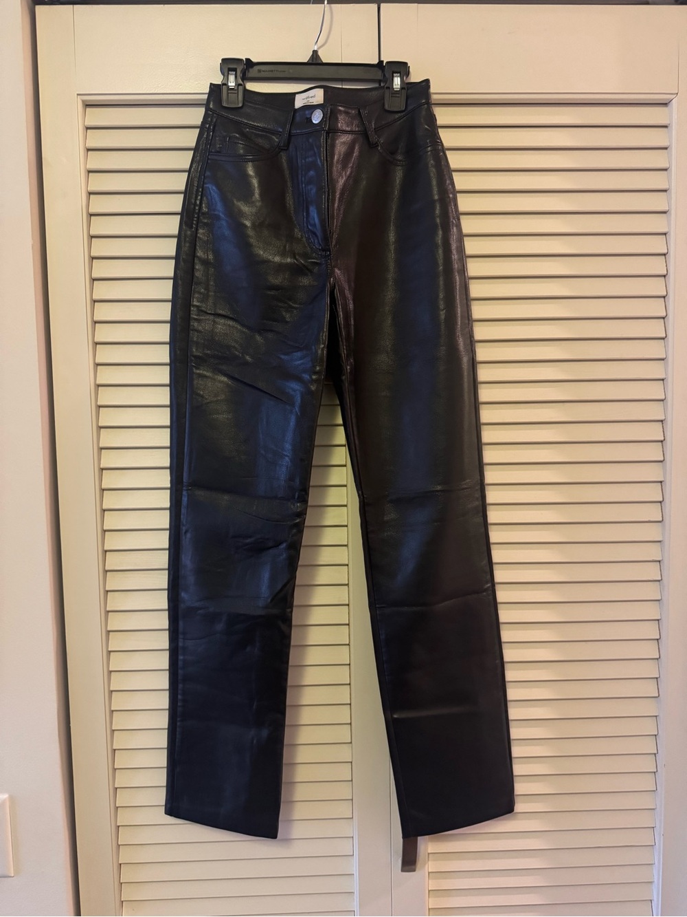 Wilfred Black Faux Leather Straight Leg Jeans